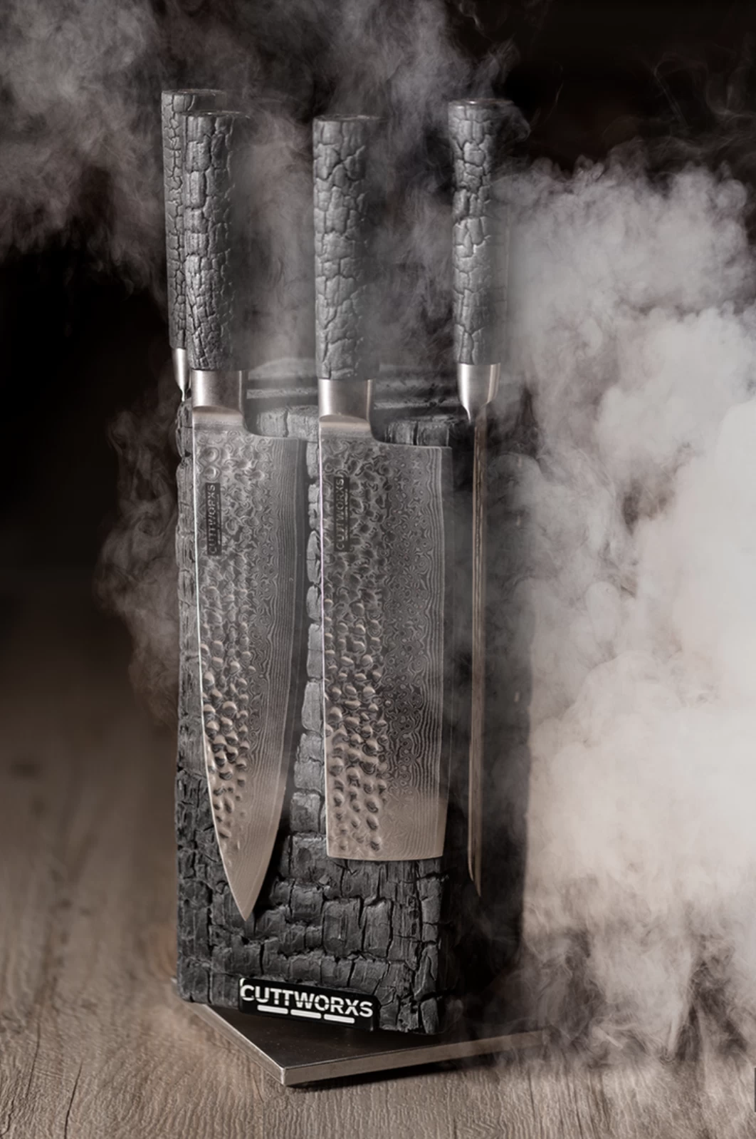 Cuttworxs Flamewood Koksmes Damaststaal VG10 7 Cuttworxs Flamewood Koksmes Damaststaal VG10 - Afbeelding 5