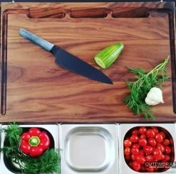 Cuttworxs Notenhouten Snijplank XL Met Sap Geul En Geïntegreerde Opvangbak -Woonmeubelwinkel cuttworxs notenhouten snijplank xl met sap geul en 3