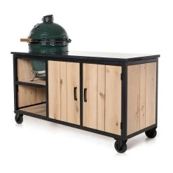 Fraaii Buitenkeukens Stalen Tafel Eiken Inferno Met Granieten Werkblad 185 X 70 X 86 -Woonmeubelwinkel fraaii buitenkeukens stalen tafel eiken inferno me 1