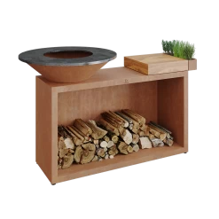 Ofyr Island Corten 85-100 Teakhout En Donker Grijs Keamiek