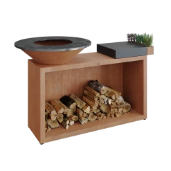 Ofyr Island Corten 85-100 Teakhout En Donker Grijs Keamiek -Woonmeubelwinkel ofyr island corten 85 100 teakhout en donker grijs 3